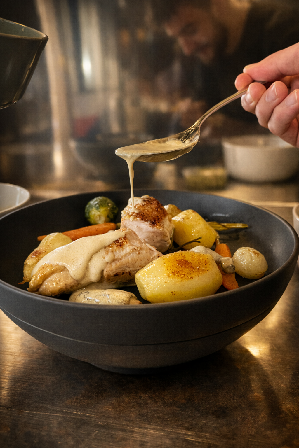 Finition en direct – geste du chef