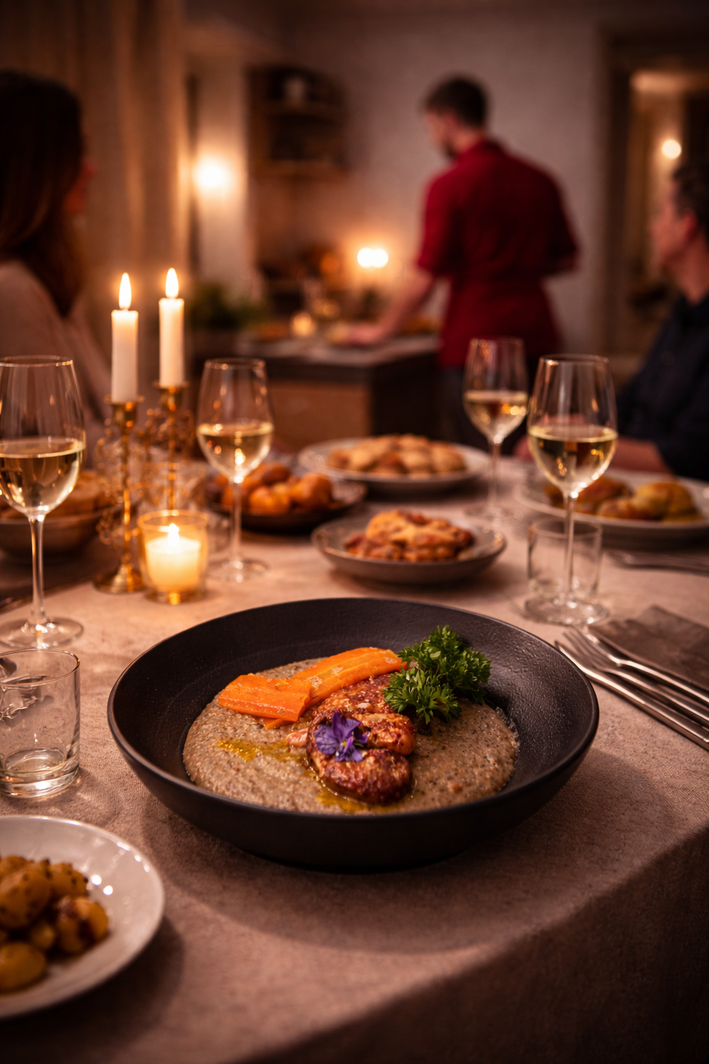 Ambiance à table – expérience chef à domicile